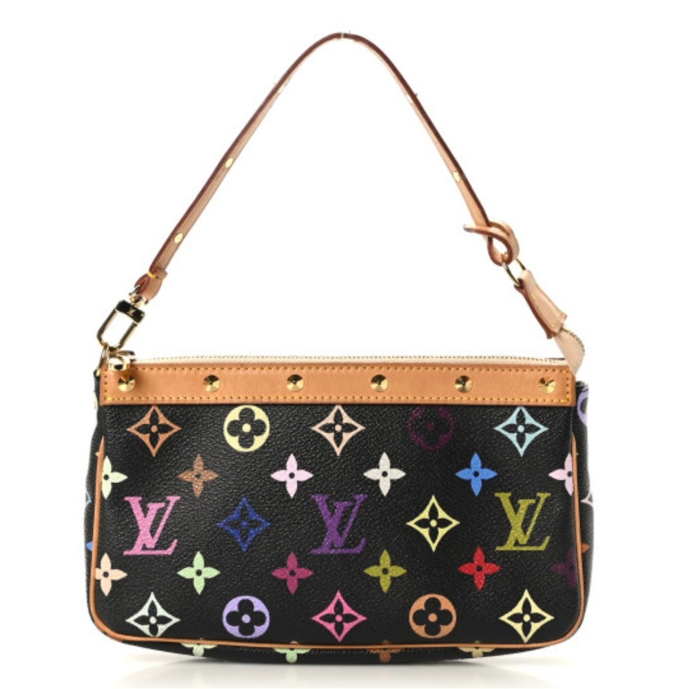 AUTHENTIC LOUIS VUITTON 
Monogram Multicolor Pochette Accessories Black